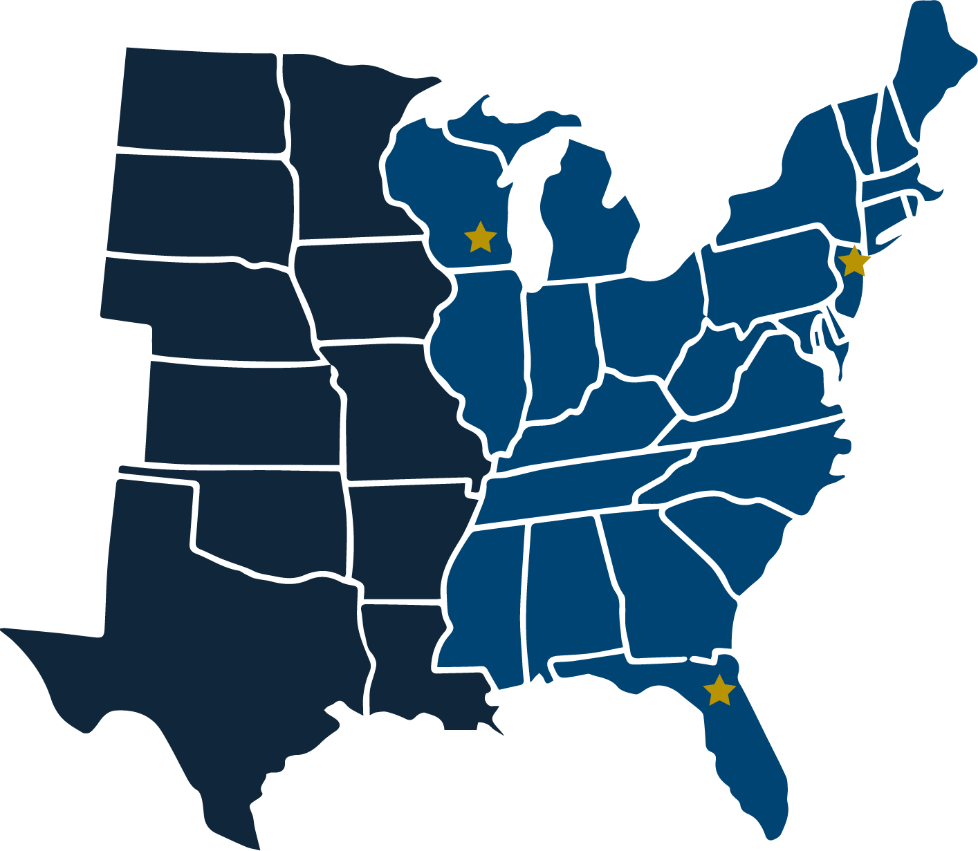 Map of Royal NY Warehouse locations